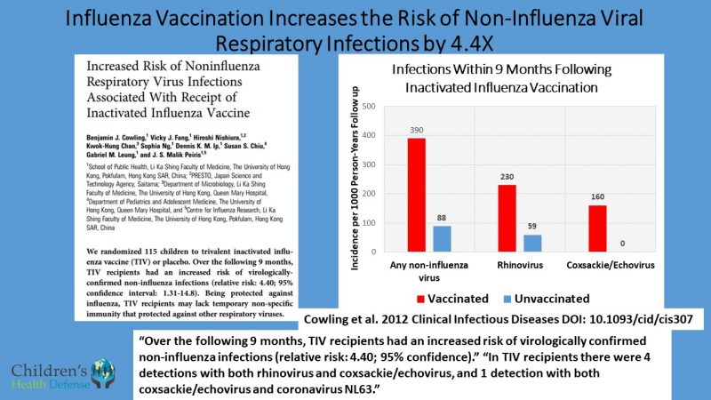Hong Kong Study Flu shots increased the risk of non flu respiratory infections 4.4 times and tripled flu infections e1587419838940