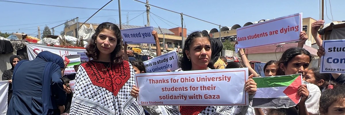 Bewoners van Gaza bedanken Amerikaanse studenten die een einde eisen aan het Israëlische bombardement