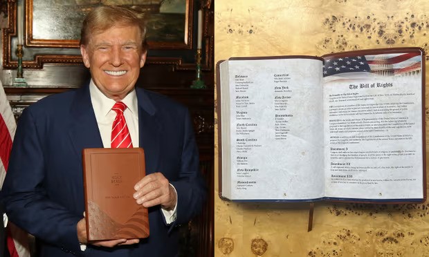 Ik kocht de Bijbel van Trump – een godslasterlijke, plakkerige nachtmerrie